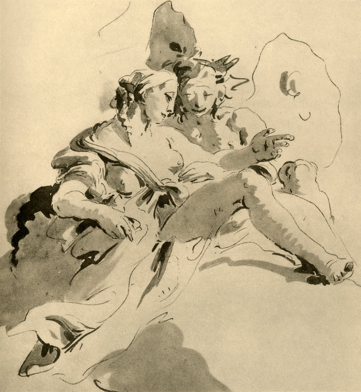 Zephyr ve Flora, 18. yüzyılın ortaları, 1928 by Giovanni Battista Tiepolo