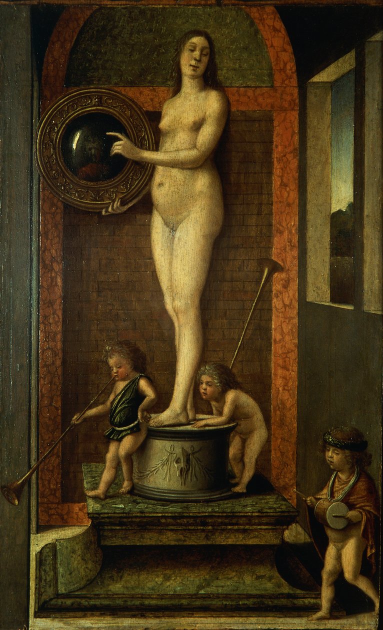 İhtiyat Alegorisi, yaklaşık 1490, Giovanni Bellini (1431-36 - 1516), panel üzerine yağlı boya, 32x22 cm by Giovanni Bellini