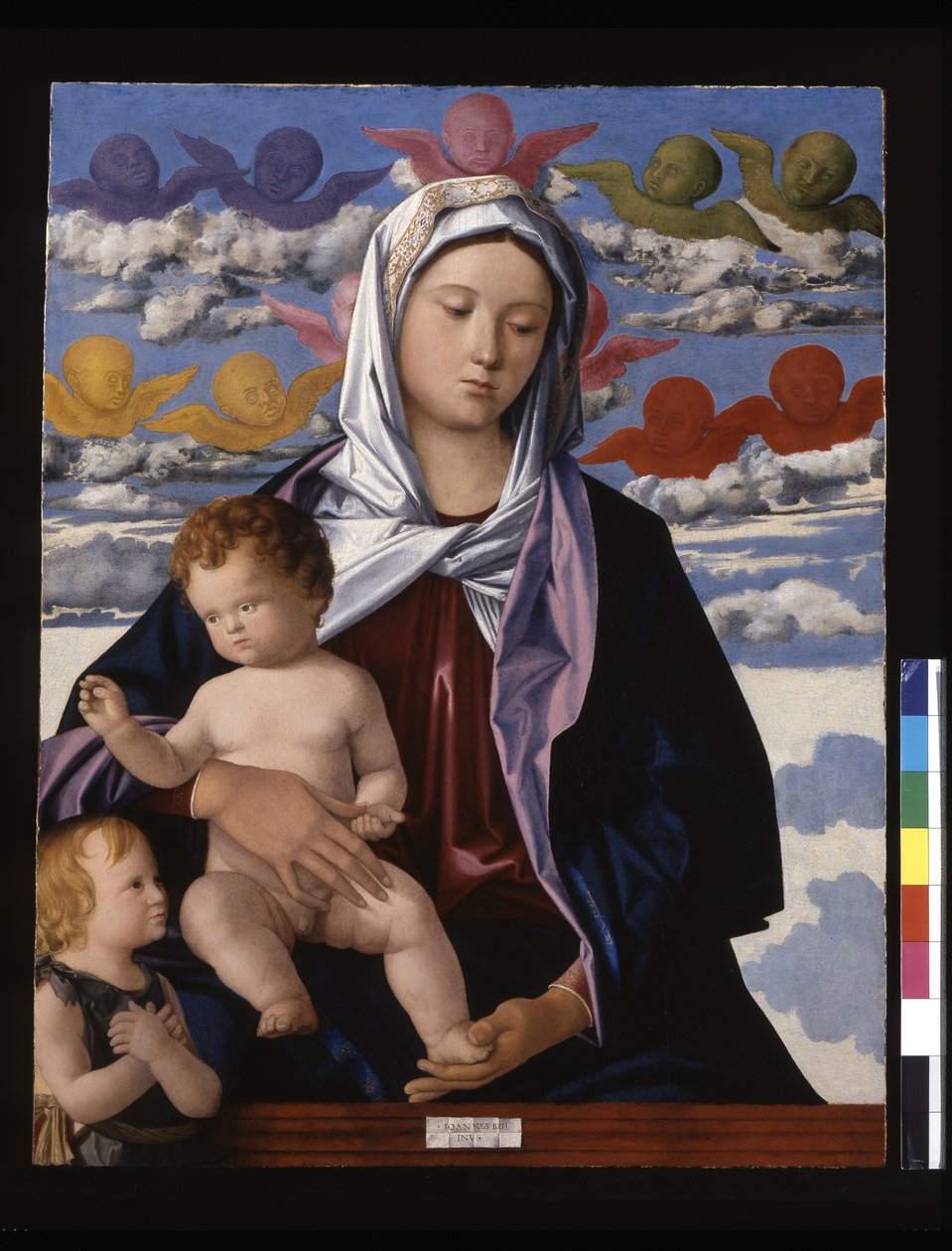 Vaftizci Yahya ile Madonna ve Çocuk (ahşap üzerine tempera ve yağ) by Giovanni Bellini