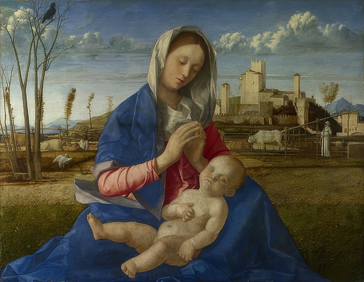 Çayır Madonna. 1500 civarında by Giovanni Bellini