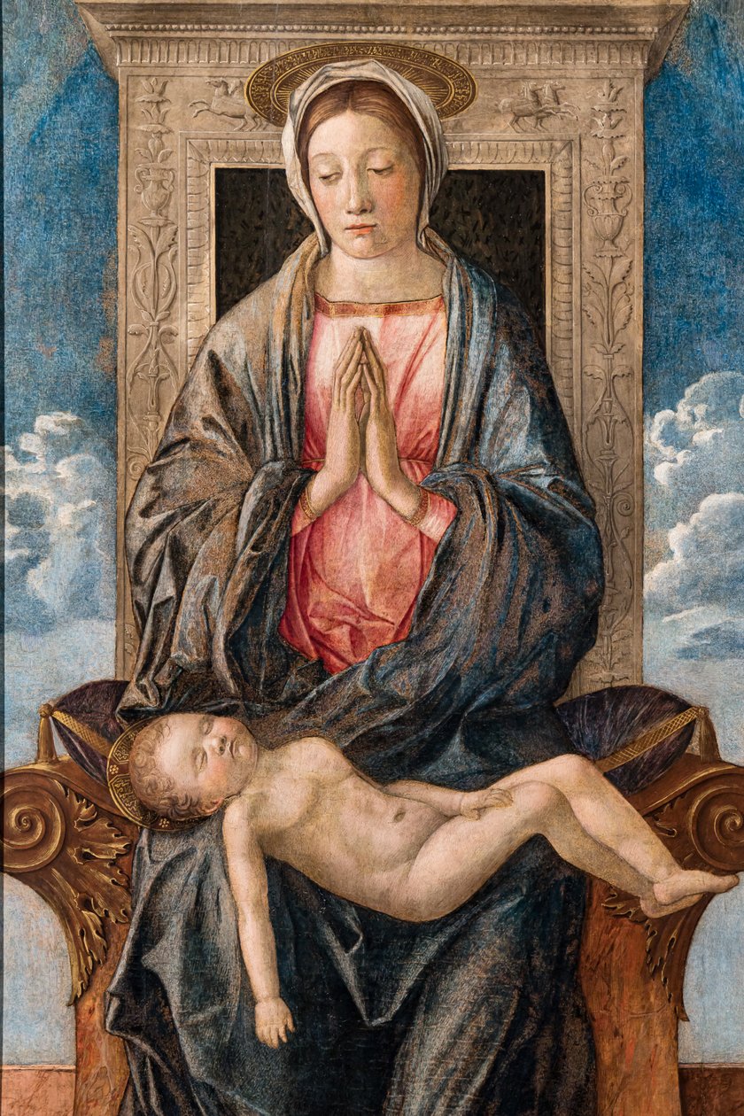 Uyuyan bebeği olan Madonna, Giovanni bellini, c.1470. by Giovanni Bellini