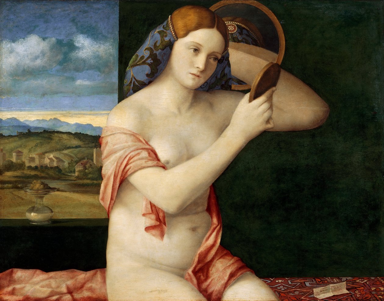 Aynanın Önünde Çıplak Genç Kadın by Giovanni Bellini