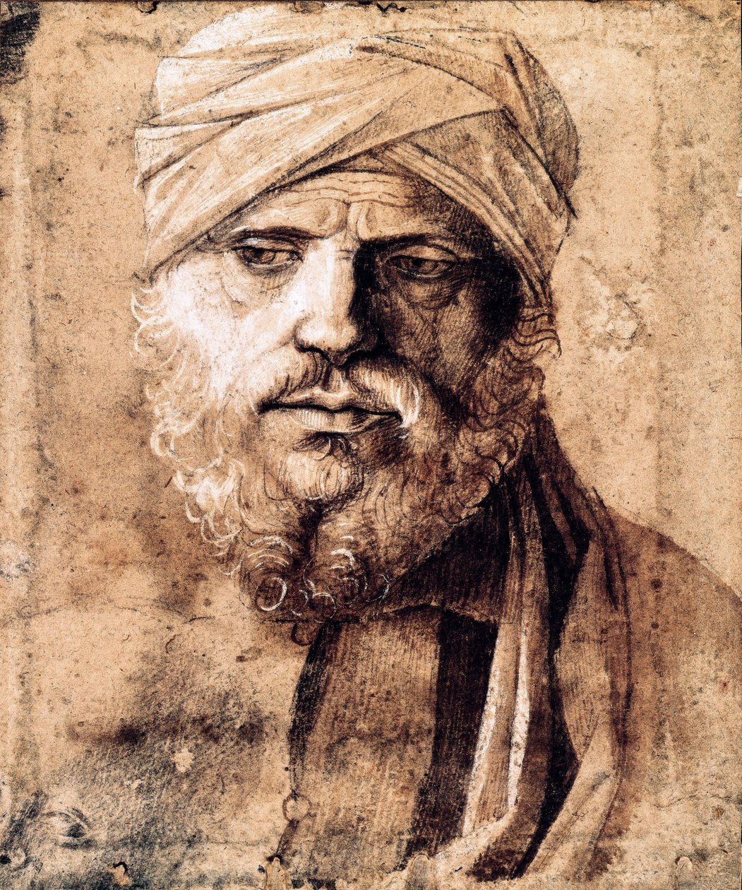 Sarıklı bir adamın portresi (çizim) by Giovanni Bellini