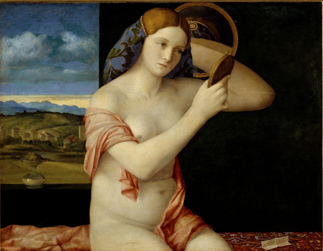 Genç Kadın Tuvaletinin Başında by Giovanni Bellini