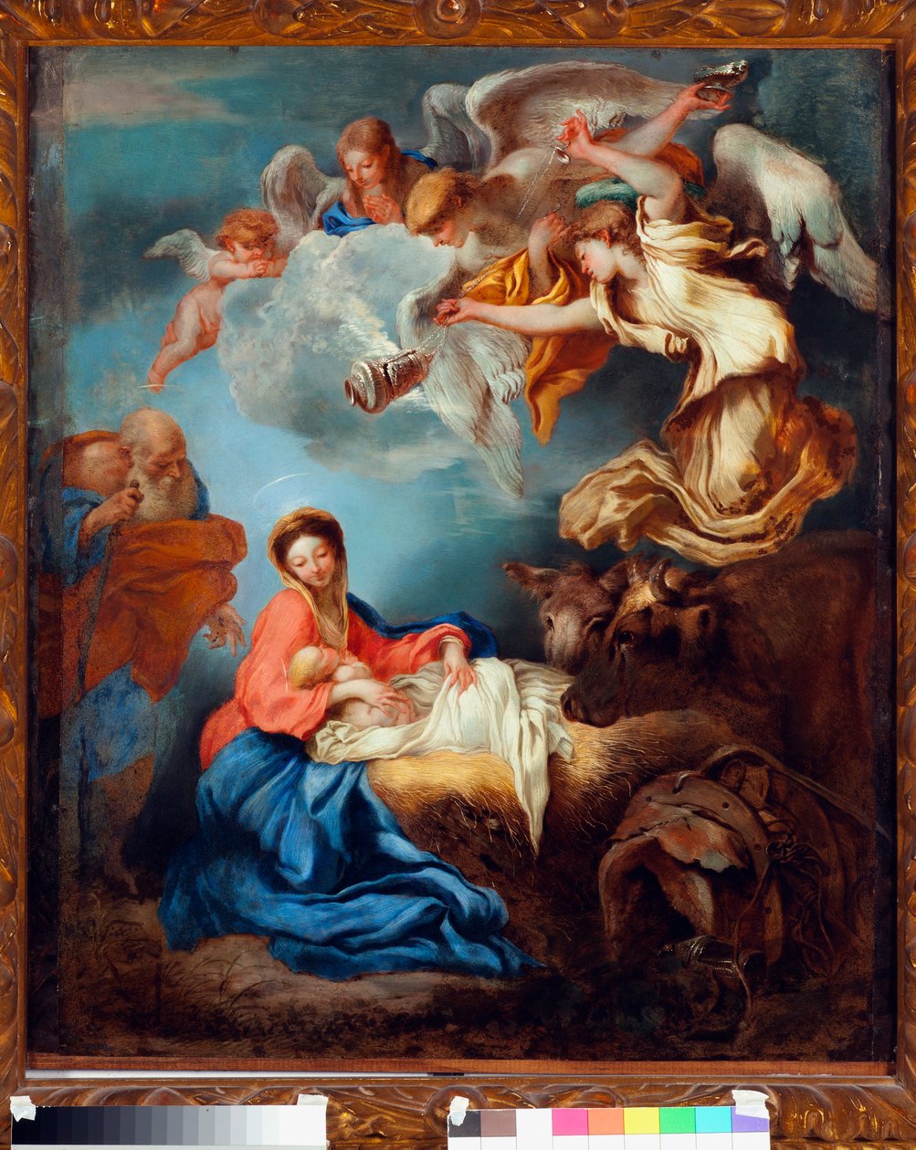 Nativite (Doğuş) Tablosu Grechetto (Giovanni Benedetto Castiglione) (1610-1665) tarafından by Giovanni Benedetto Castiglione