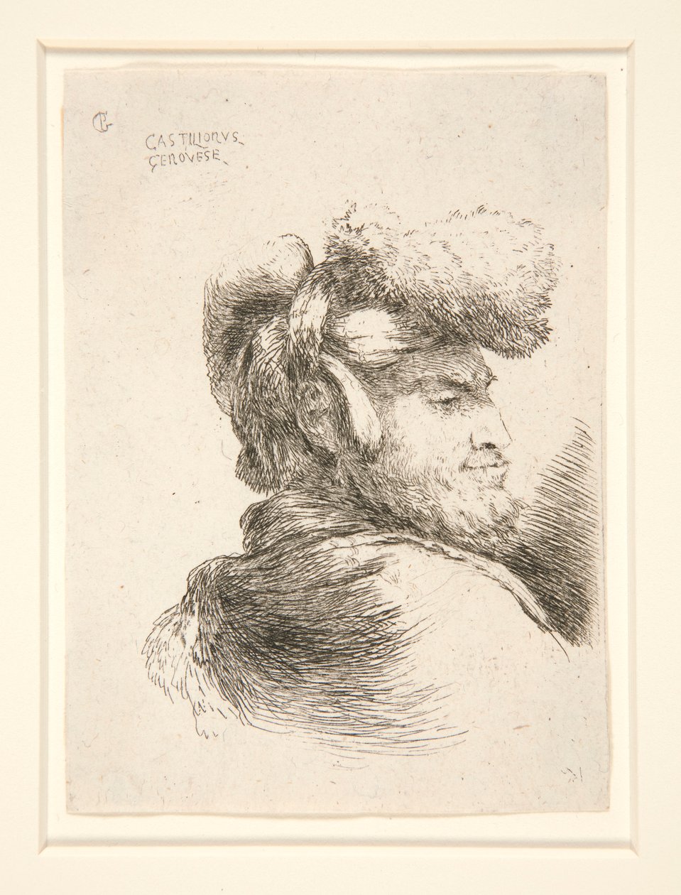 Profildeki Bir Adam, Les petites tetes d dizisinden sağa döndü by Giovanni Benedetto Castiglione