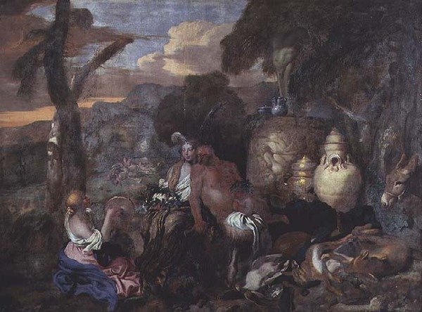Bacchantes ve bir Satyr by Giovanni Benedetto Castiglione