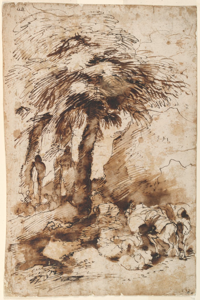 Bir Herm Yakınında Dinlenen Karavan by Giovanni Benedetto Castiglione