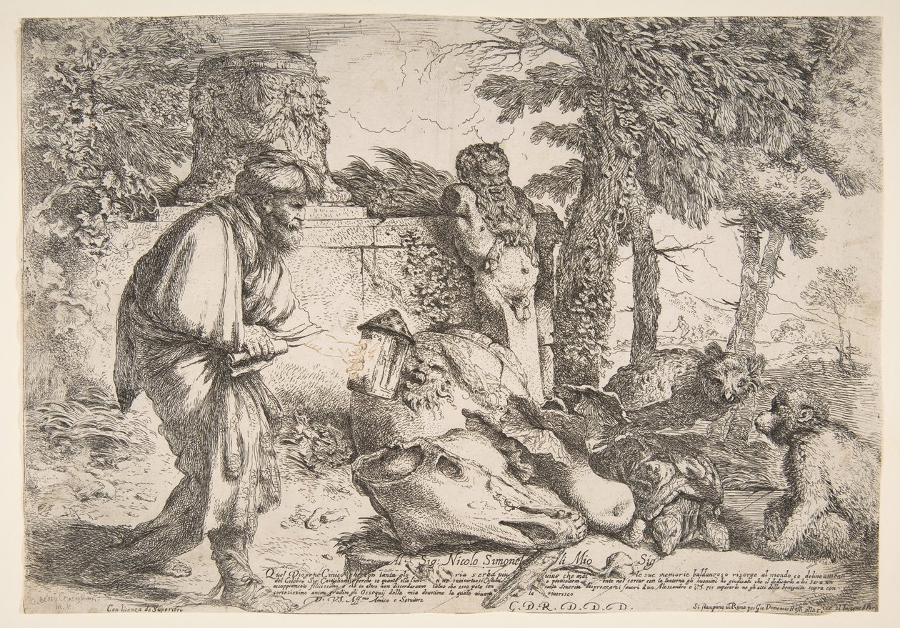 Dürüst bir adam arayan Diogenes, M.Ö. 1645-47. by Giovanni Benedetto Castiglione