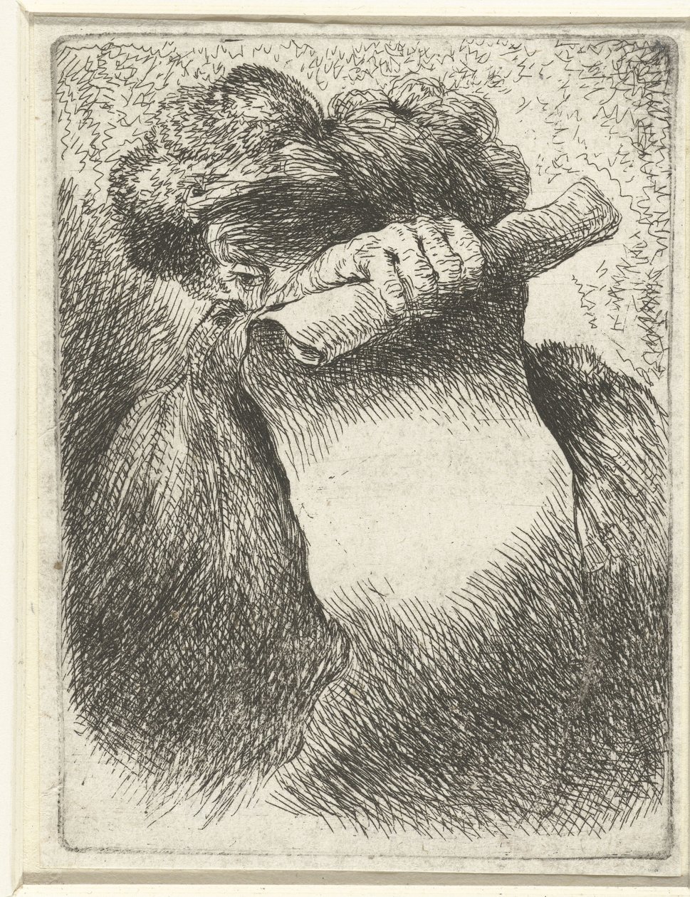 Bandrol olan bir adamın başı Oryantal başlıklı kafalarla ilgili küçük bir çalışma (seri başlığı) by Giovanni Benedetto Castiglione
