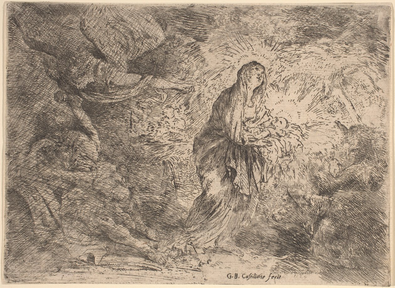 Yusuf, Melek Tarafından Uyandırıldı by Giovanni Benedetto Castiglione