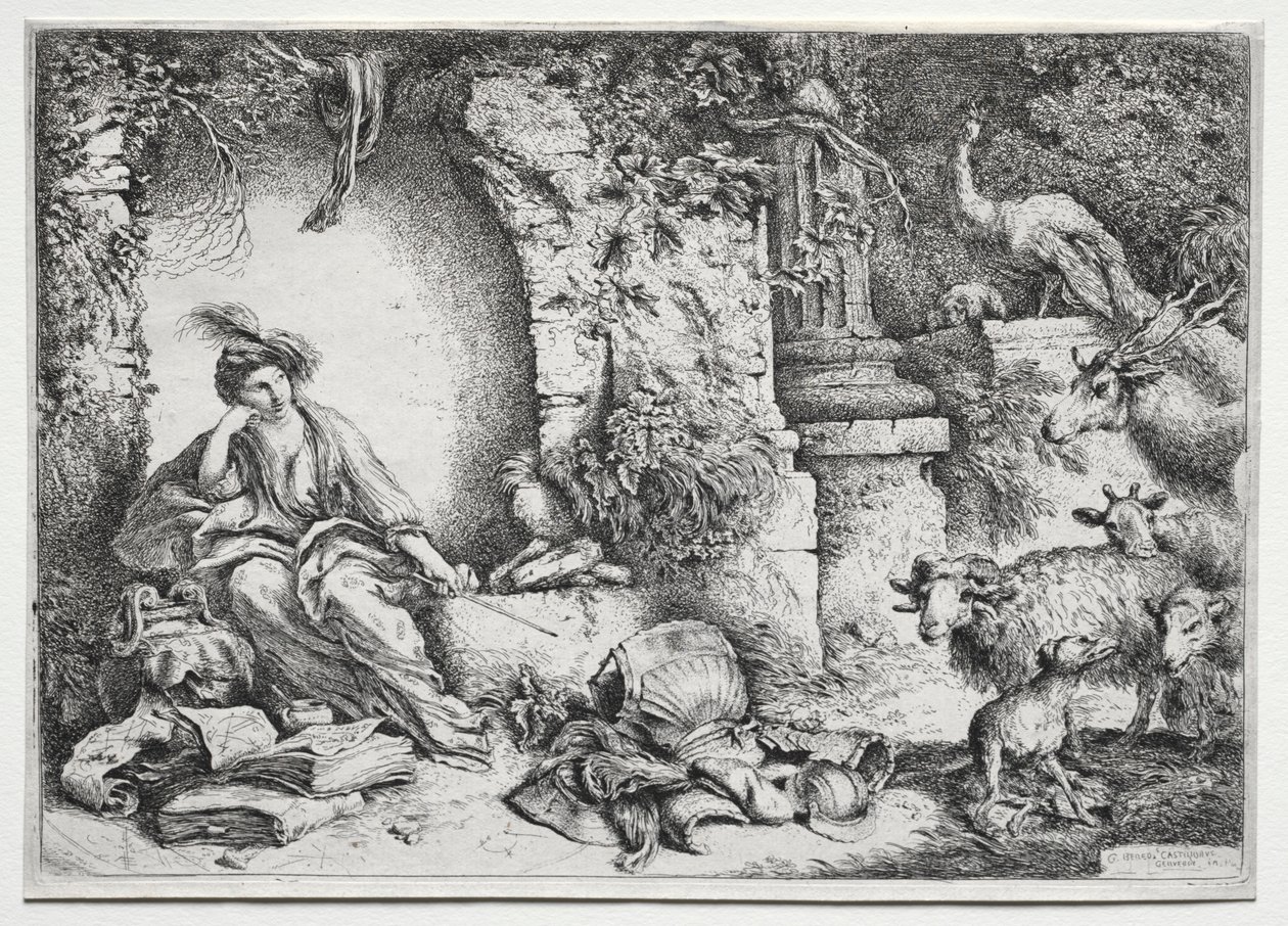 La Melancolie, c. 1660-1665. by Giovanni Benedetto Castiglione
