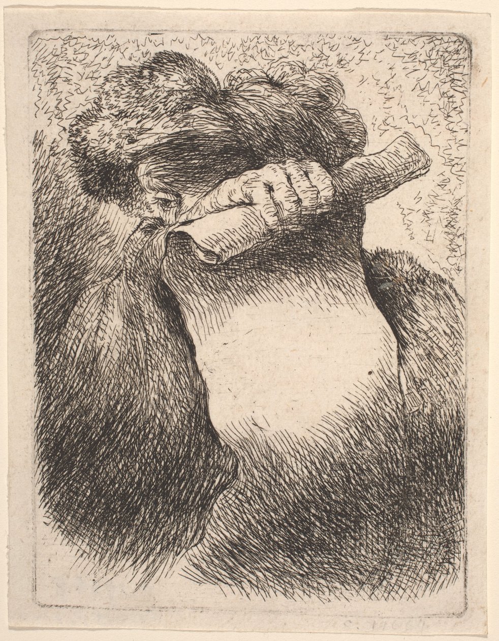 Bir kaydırma ile adam by Giovanni Benedetto Castiglione