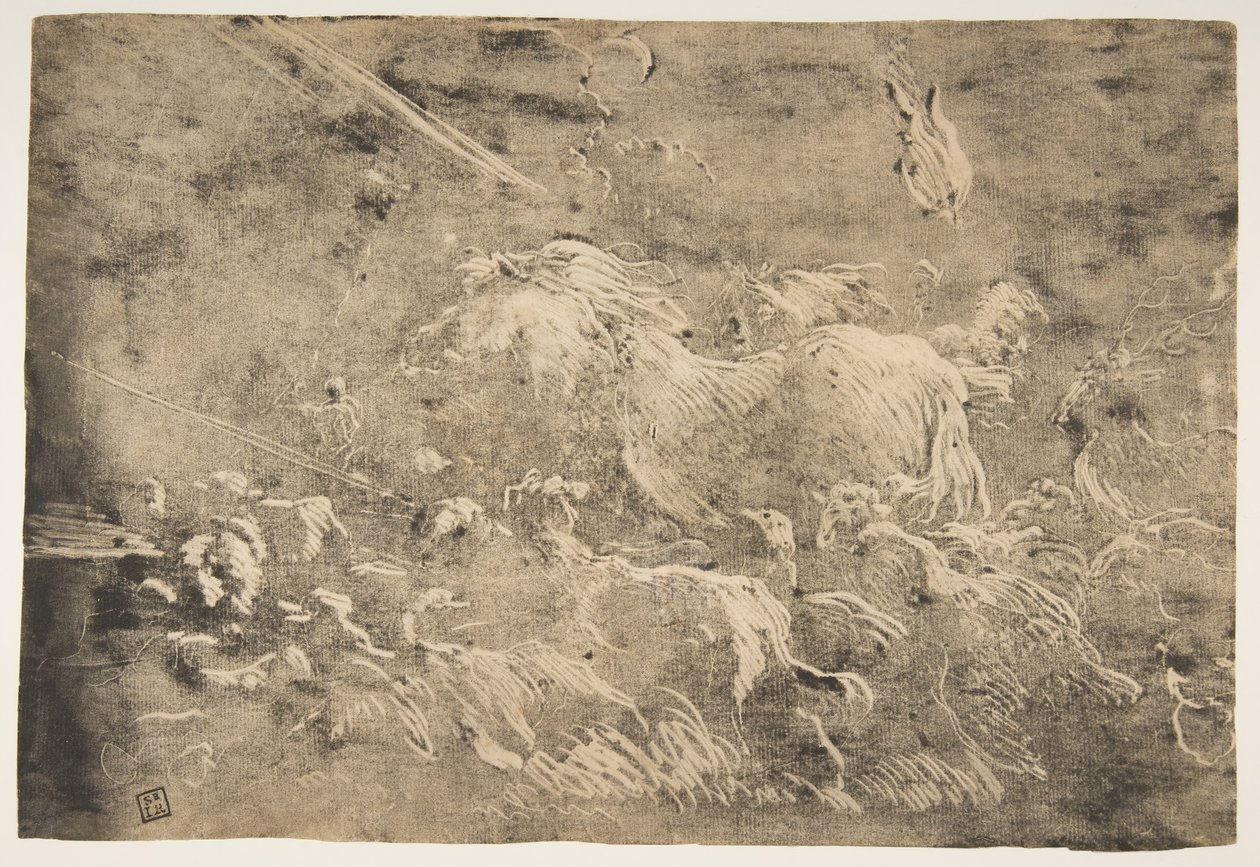 Nuh ve gemiye giren hayvanlar, 1650-55. by Giovanni Benedetto Castiglione