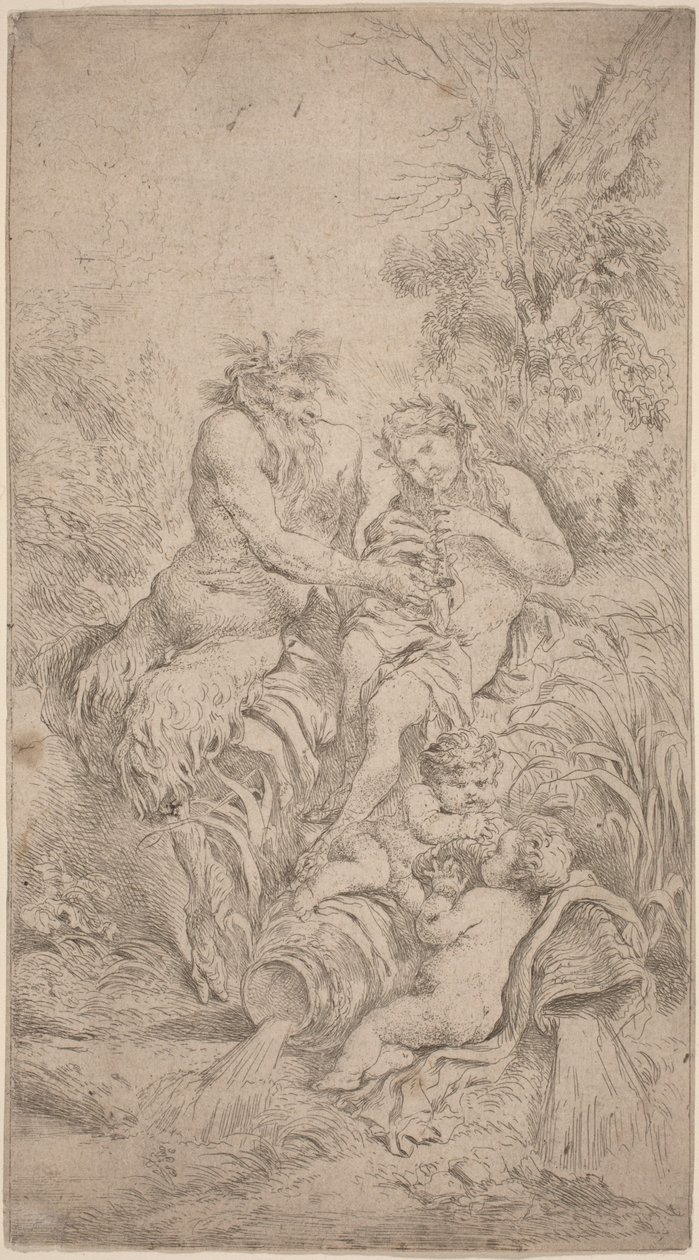 Pan ve Olimpos by Giovanni Benedetto Castiglione