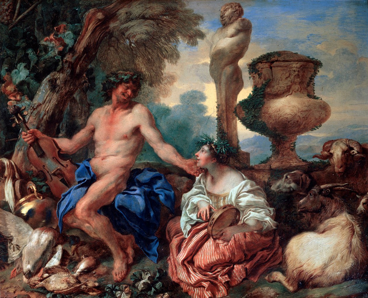 Pastoral sahne. Faun ve Çoban, 1650