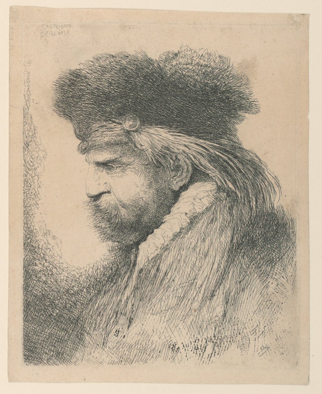 Kürk Şapkalı Bir Adamın Portresi by Giovanni Benedetto Castiglione