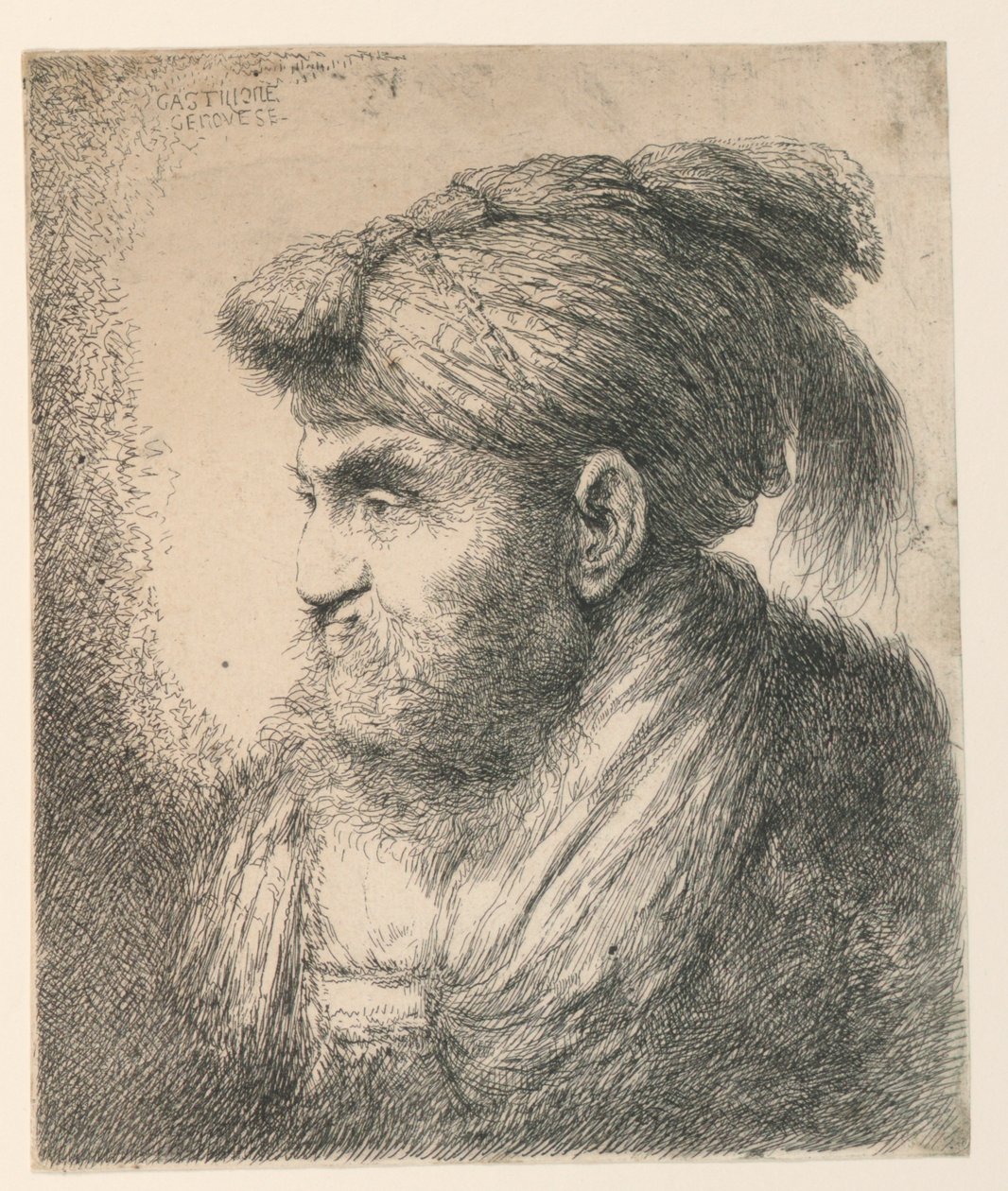 Sarıklı Bir Adamın Portresi by Giovanni Benedetto Castiglione
