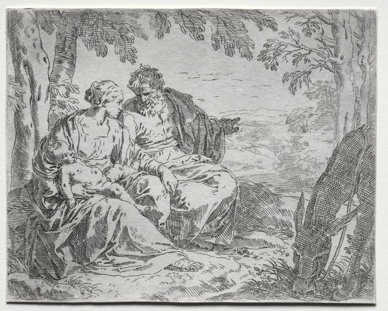 Mısır'a Uçuşta Dinlenme by Giovanni Benedetto Castiglione