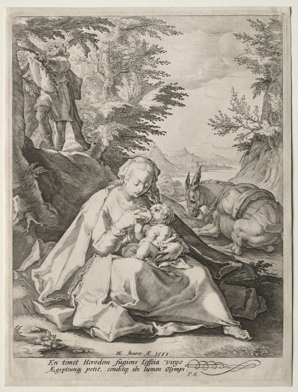 Mısır'a Uçuşta Dinlenme by Giovanni Benedetto Castiglione