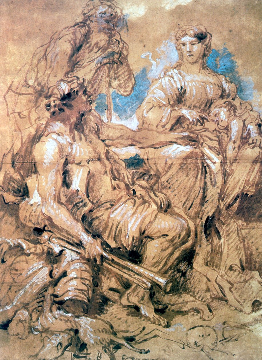Kostümlü Figürlerin İncelenmesi, c1635-1670 by Giovanni Benedetto Castiglione