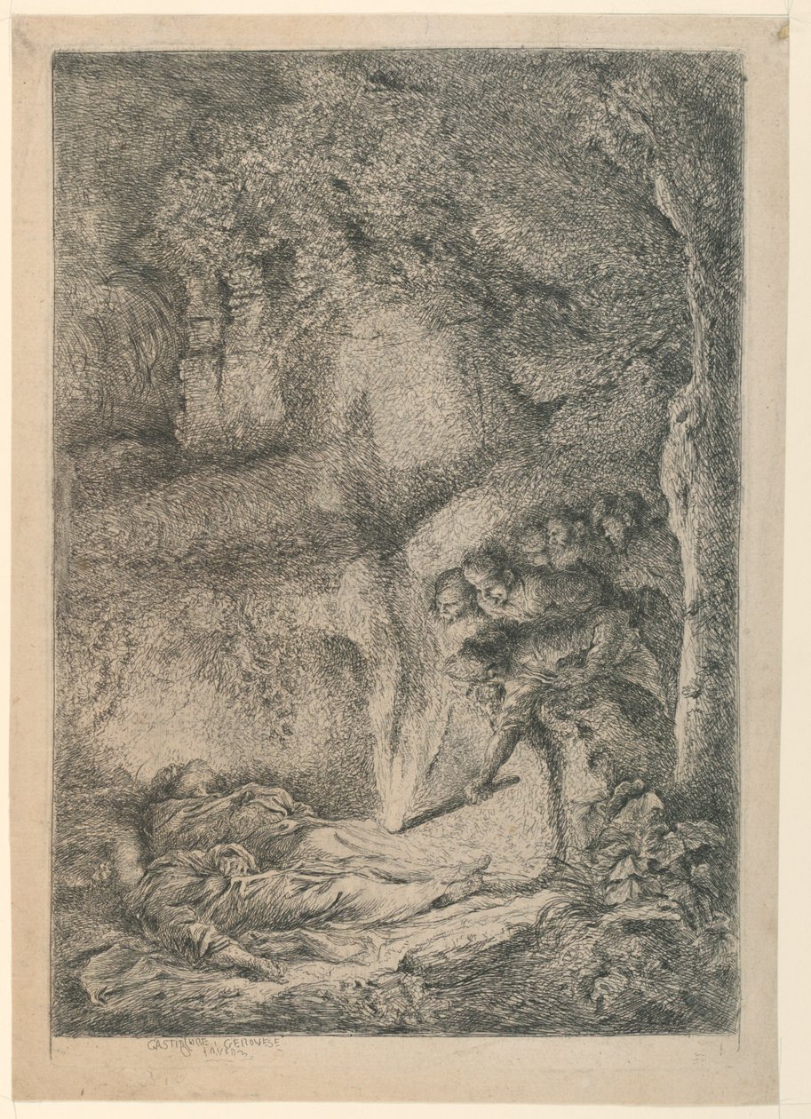 Aziz Peter ve Aziz Paul Cesetlerinin Bulunması by Giovanni Benedetto Castiglione