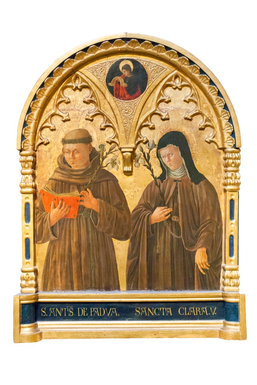 Padua'lı St Anthony ve Assisi'li Aziz Claire by Giovanni Boccati or Boccatto