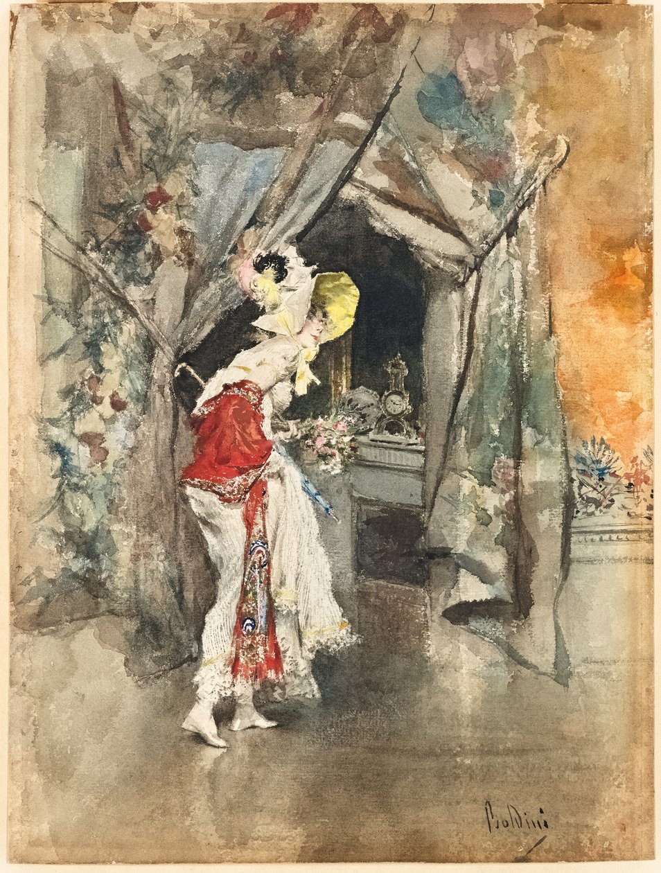 İç Mekanda Zarif Bir Kadın, c. 1873 by Giovanni Boldini