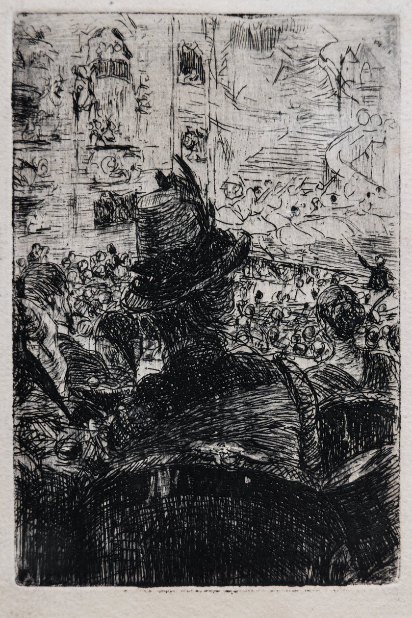 Paris'teki Operà'da, 1880 dolayları (kağıt üzerine çizgili) by Giovanni Boldini