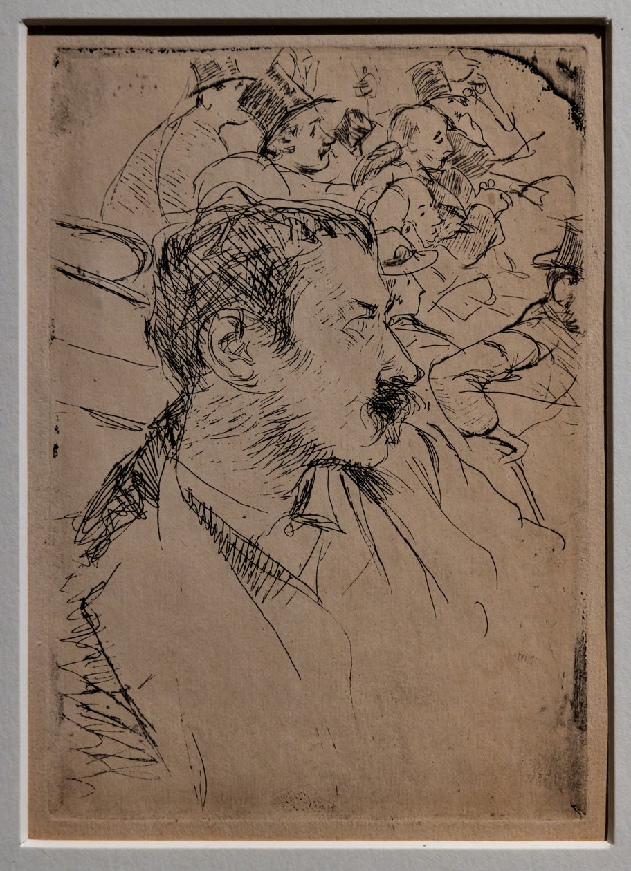 Paris'teki Operà'da, 1880 dolayları (kağıt üzerine çizgili) by Giovanni Boldini