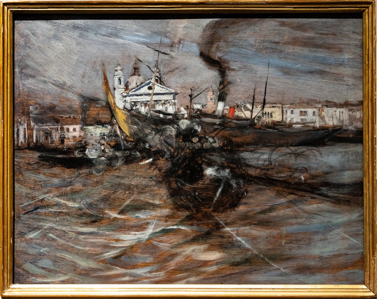 Venedik'teki tekneler by Giovanni Boldini