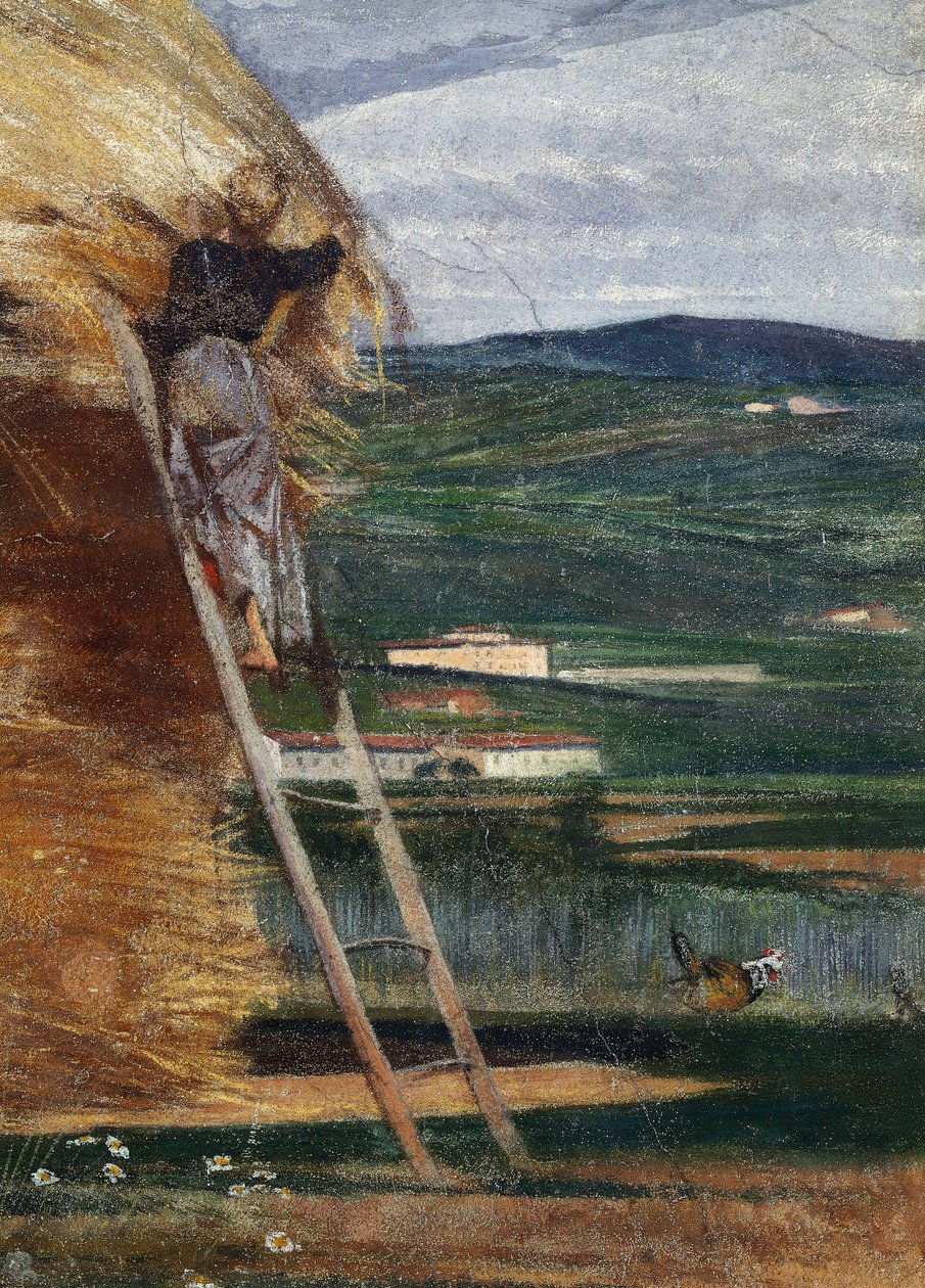 Samanlık, merdivende bir köylü by Giovanni Boldini