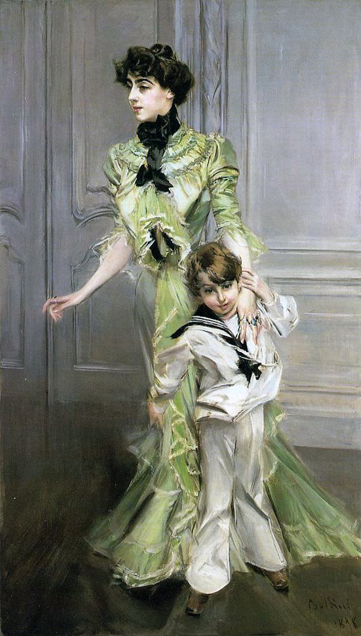 Madam Georges Hugo ve oğlu Jean by Giovanni Boldini