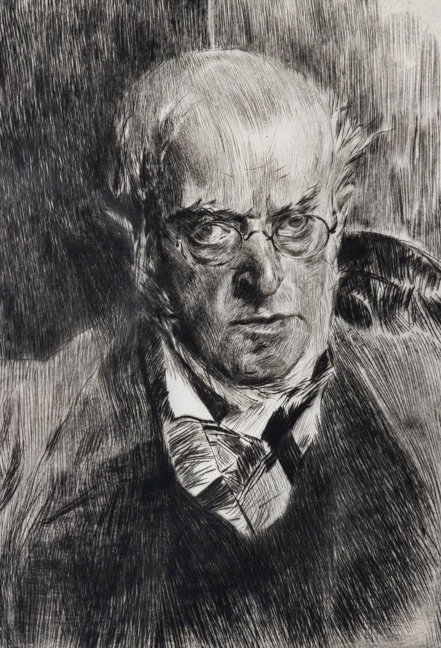 Ressam Adolph Menzel'in portresi, detay by Giovanni Boldini