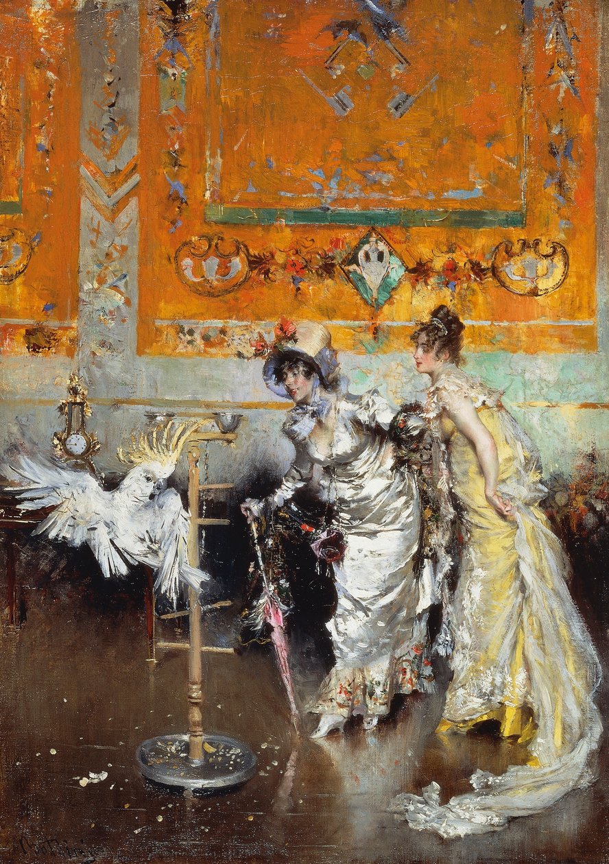 Papağan olan kadınlar by Giovanni Boldini