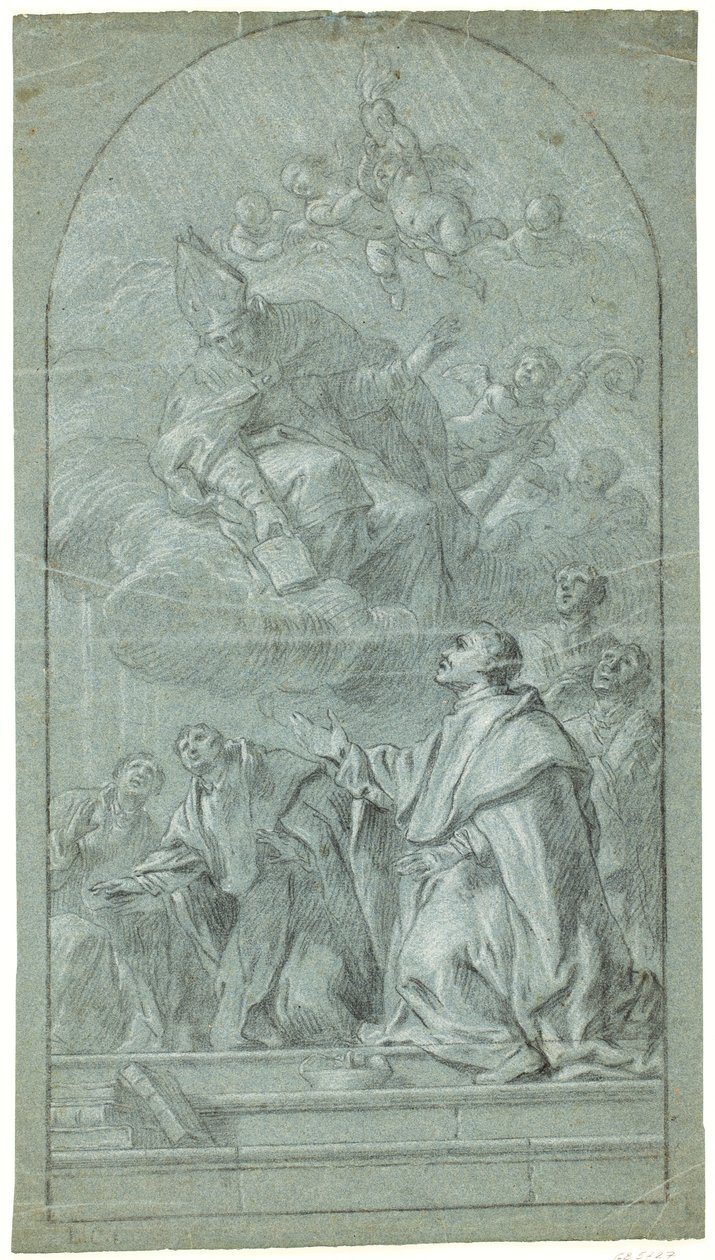 St Augustine'den düzenlerinin kuralını alan Augustinian rahipleri by Giovanni Bonati