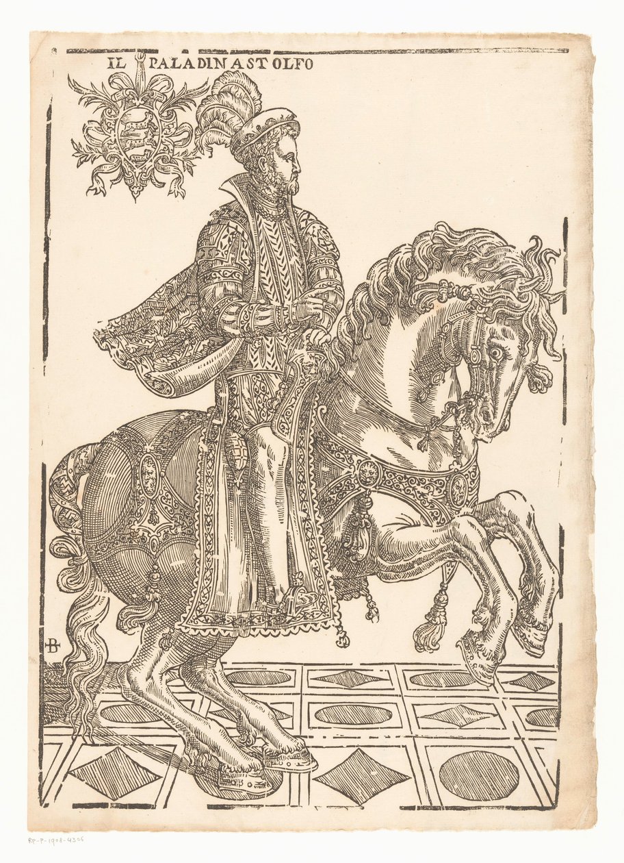 Atlı Astolfo Il paladin Astolfo (nesne üzerindeki başlık) by Giovanni Britto