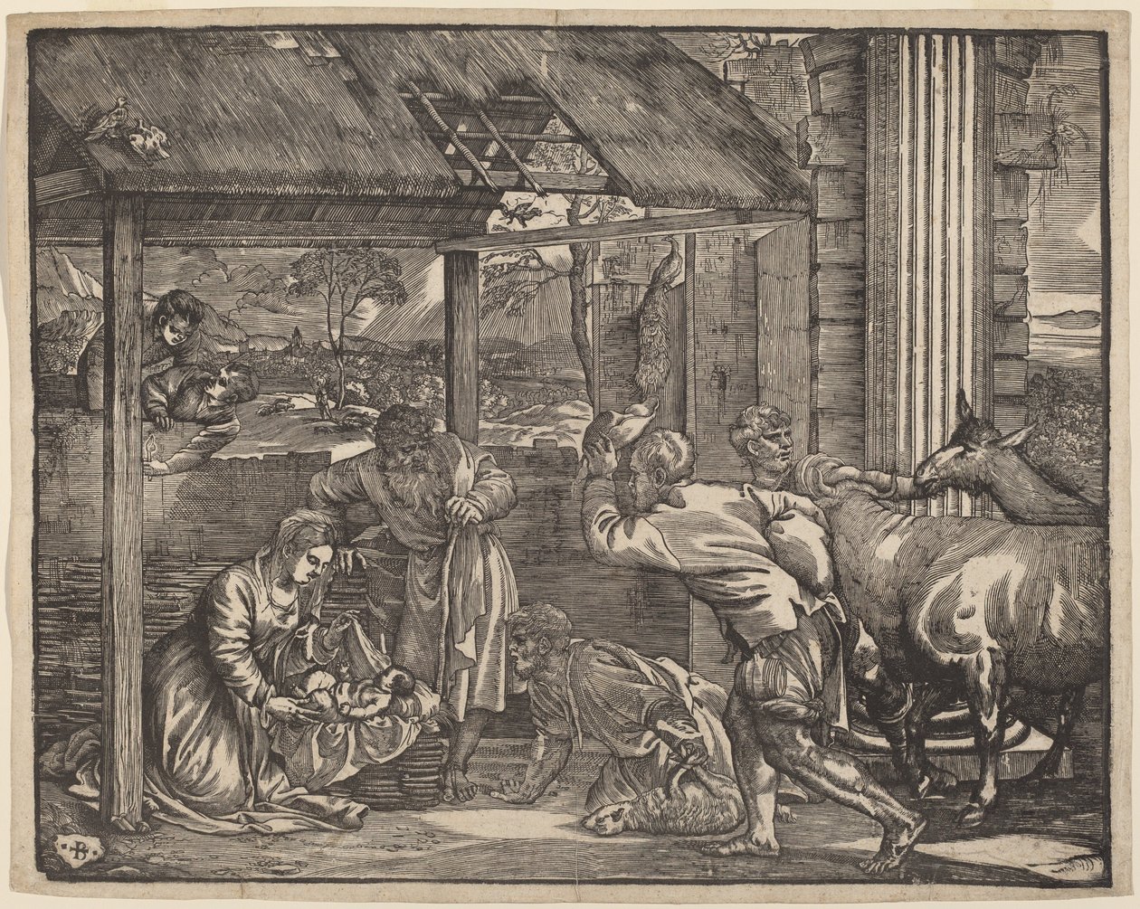 Çobanların hayranlığı by Giovanni Britto after Titian