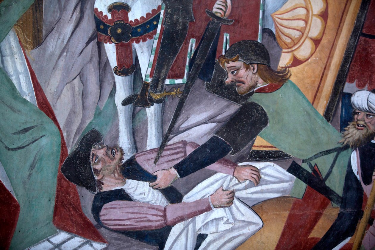 Tutkunun Döngüsü: çarmıha germe, detay (fresk) by Giovanni Canavesio
