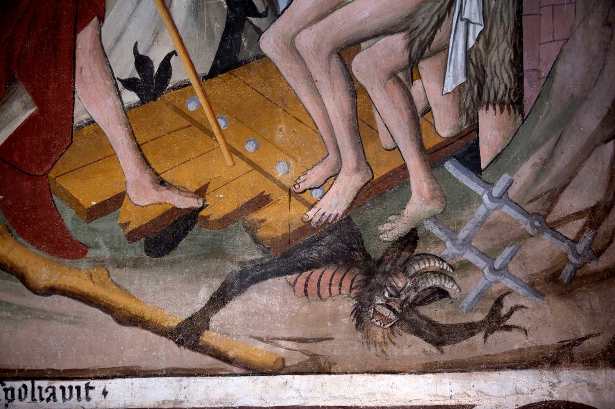 Cehenneme iniş, c.1492 (fresk) (3702448 detayı) by Giovanni Canavesio