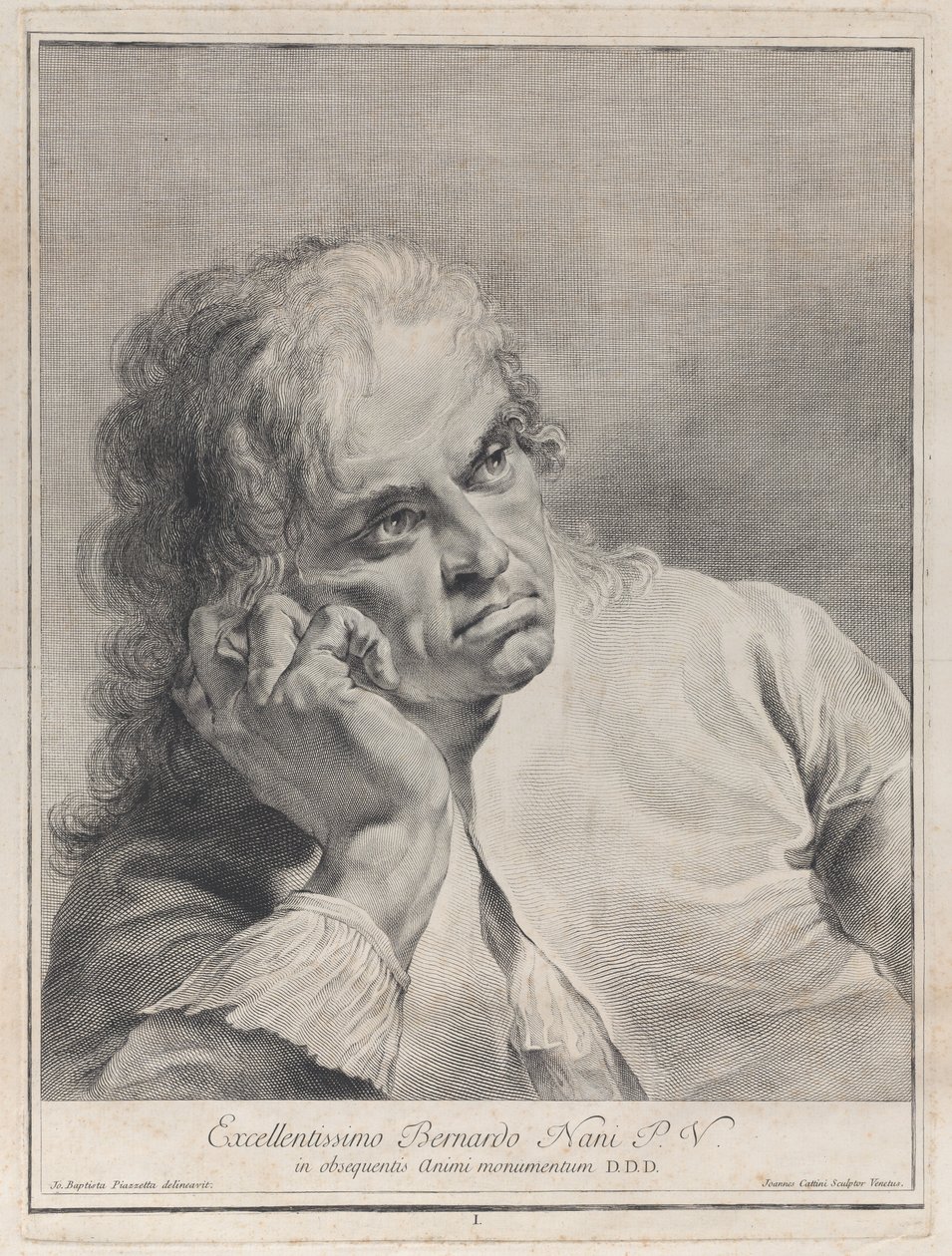 Kafasını eline dayayan dalgın adam, 1743. by Giovanni Cattini