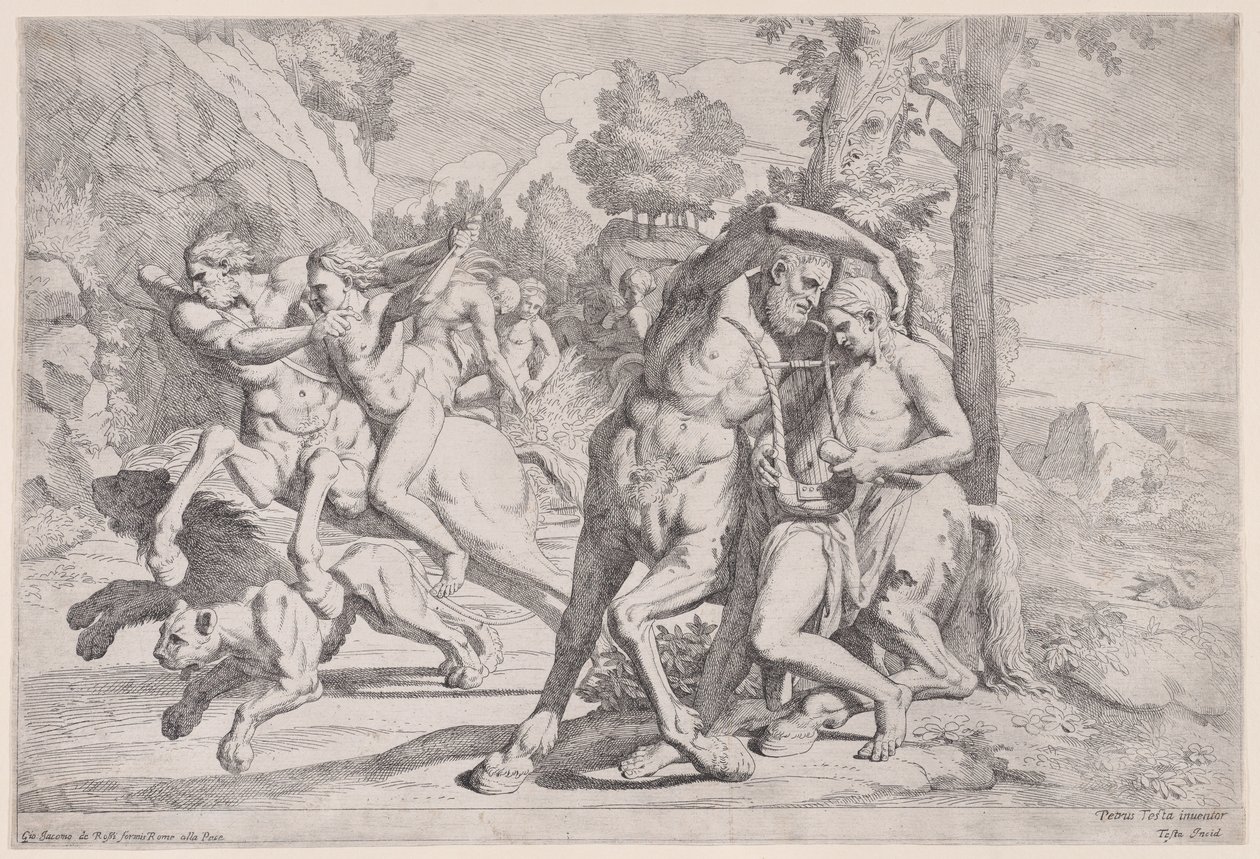 Aşil'in eğitimi, 1650-55. by Giovanni Cesare Testa