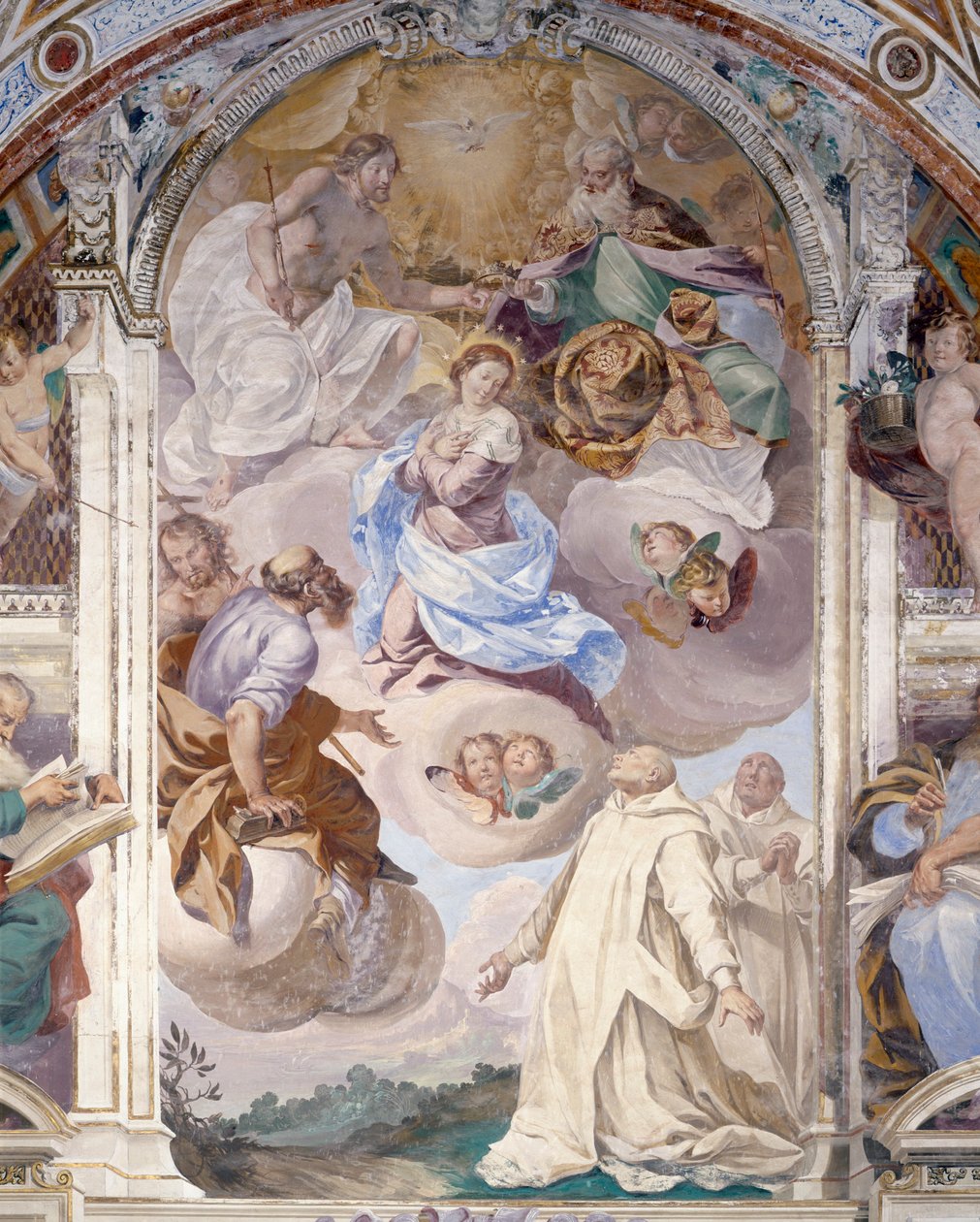 İtalya, Lombardiya, Pavia, Pavia Charterhouse (Certosa), Stories of Jesus and Mary, fresk detayı by Giovanni Cristoforo Storer