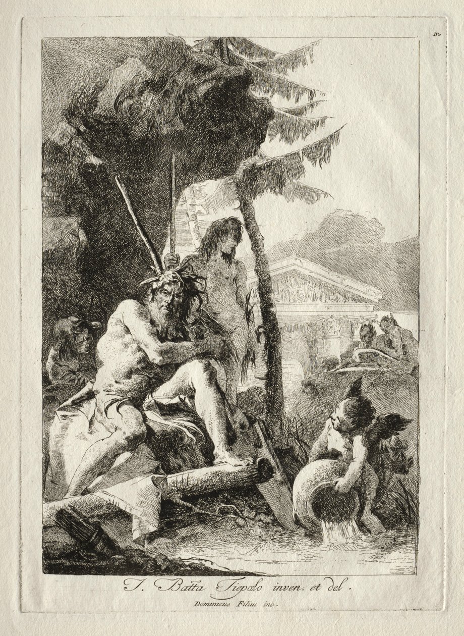 Nehir Figürleri. by Giovanni Domenico Tiepolo