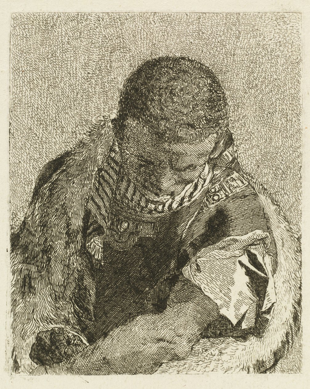 Öne eğilen bir Moor Başkanı by Giovanni Domenico Tiepolo