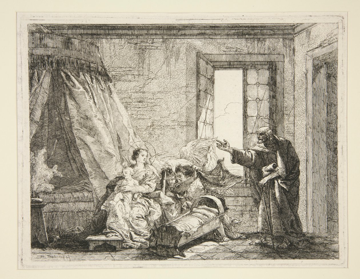 Joseph, Egitto'daki (Mısır'a Uçuş) Idee pittoresche sopra la fuga dizisinden Mary'ye Ayrılma Emrini Duyuruyor by Giovanni Domenico Tiepolo