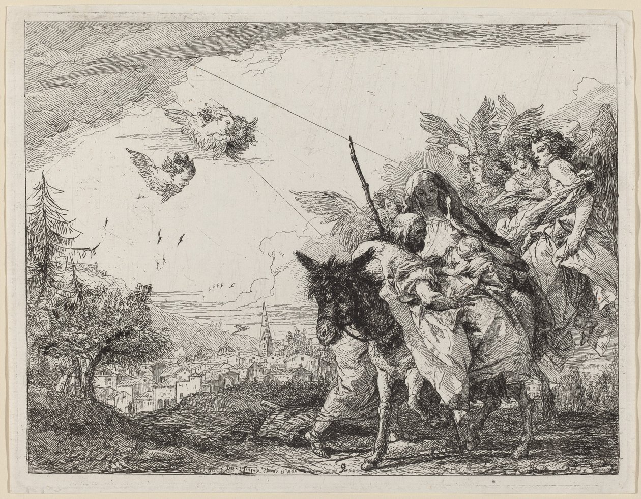 Joseph Ayakta Çocuğa Tapıyor by Giovanni Domenico Tiepolo