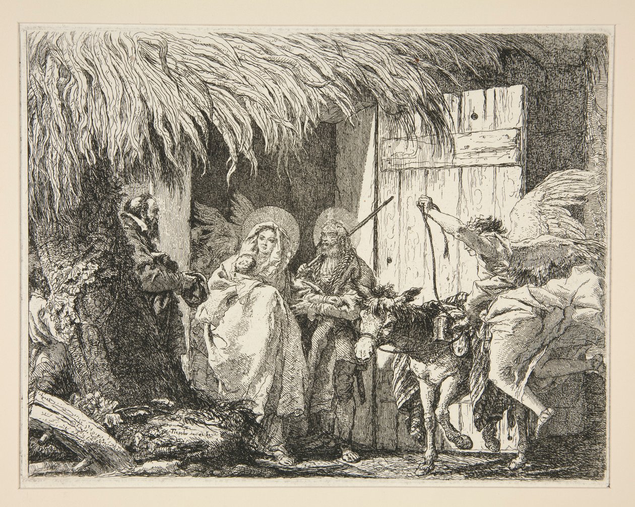 Joseph ve Mary bir evin önünde, Egitto