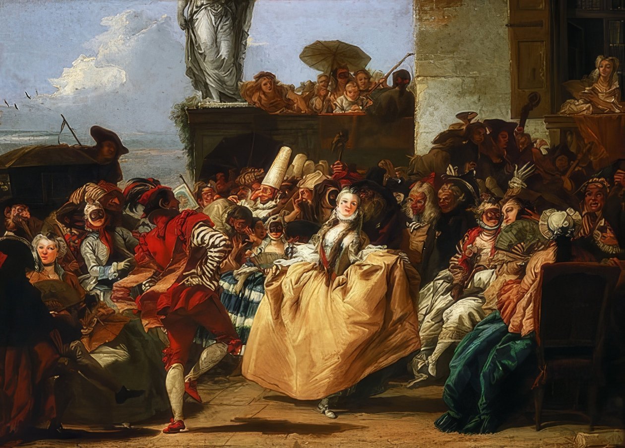 Karnaval sahnesi veya minuet. 1745/50 by Giovanni Domenico Tiepolo