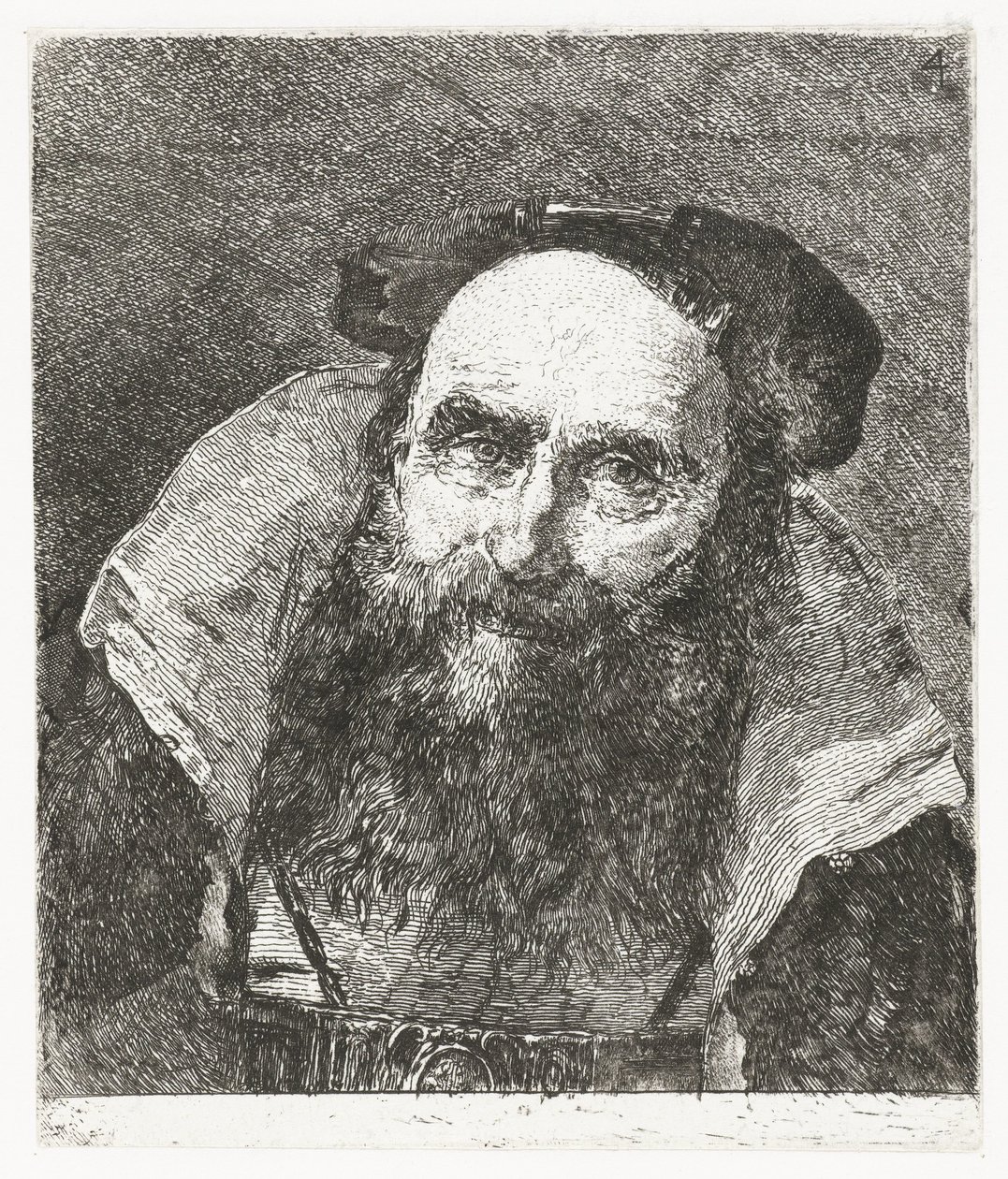gülümseyen yaşlı adam Kafaların toplanması (dizi başlığı) Raccolta di Teste (dizi adı) by Giovanni Domenico Tiepolo